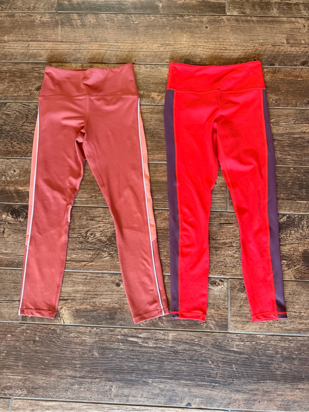 ZYIA BUNDLE: 2 pair of Women’s Leggings - Red & Mauve